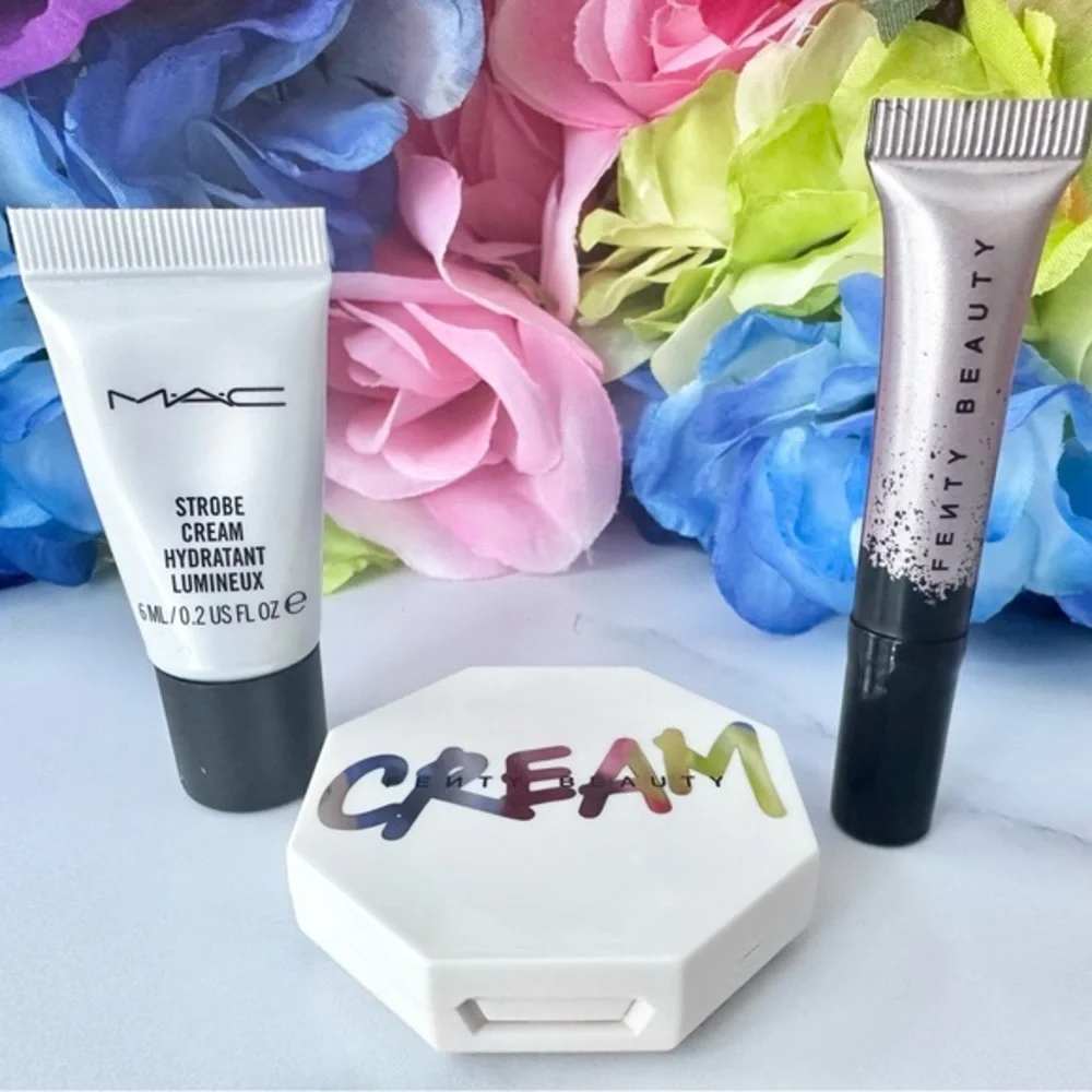 Fenty Beauty and Mac Beauty Bundle. Mascara, Cream Blush & Strobe Cream